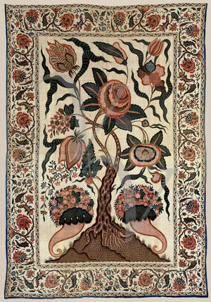 Indian flower tree from a vintage textile hanging artwork. Fine art print