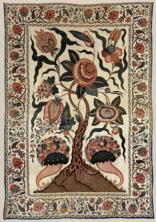 Indian flower tree from an antique textile nature artwork. Fine art print