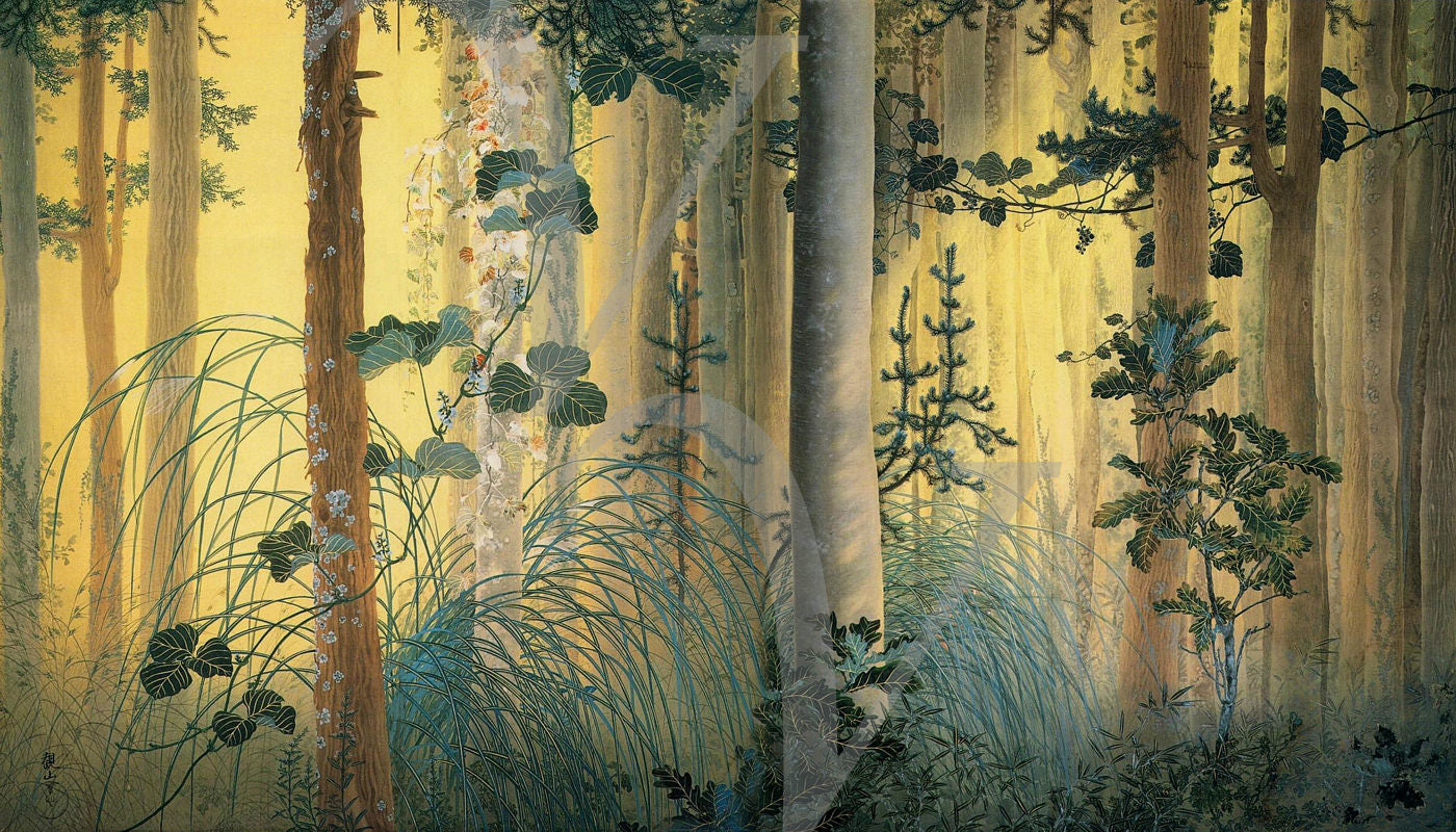 Japanese Forest Painting. Fine Art Print