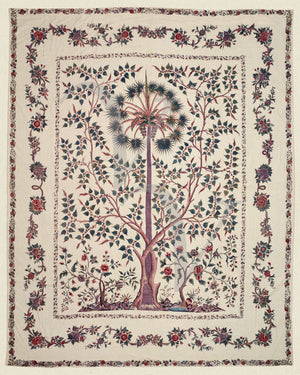 Indian textile design. Exotic palm tree. Fine art print