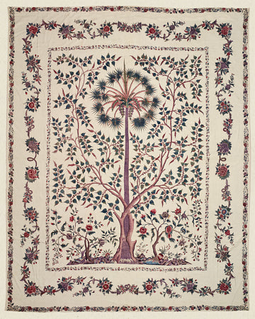 Indian textile design. Exotic palm tree. Fine art print