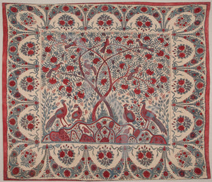 Peacock Garden Indian Textile Design. Fine art print