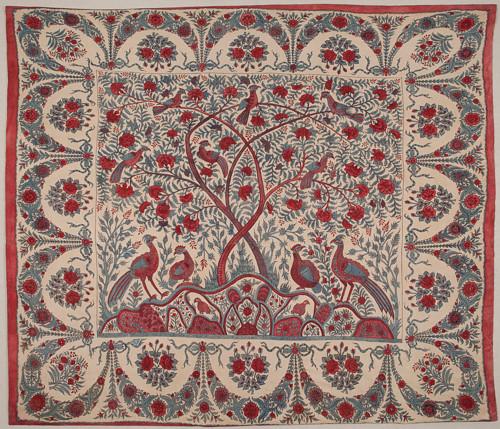 Peacock Garden Indian Textile Design. Fine art print