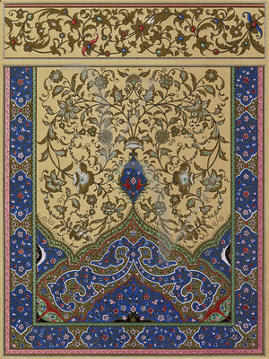 Persian antique decorative floral design. Fine art print