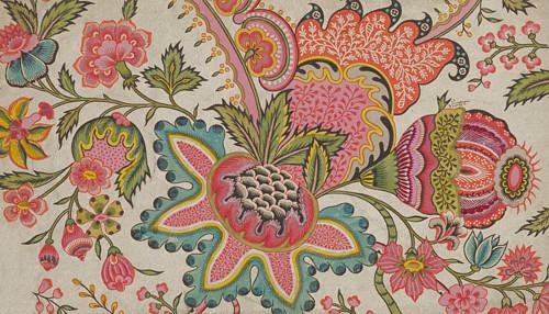 Indian floral textile design. Fine art print