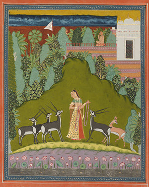 Gaudi Ragini. Indian Ragamala painting, Rajasthan. Fine art print