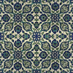 Ottoman tile design from Damascus, Syria. Antique exotic floral. Fine art print
