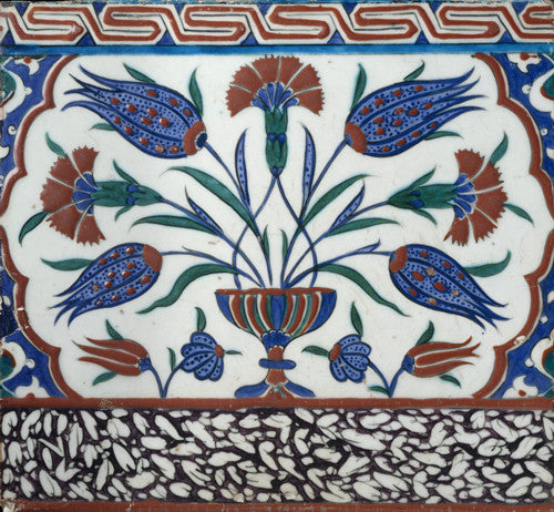 Antique Turkish Flowers Tile Design. Fine Art Print