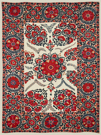 Floral Textile Design, Uzbekistan. Fine Art Print 