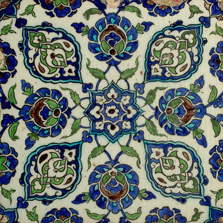 Ottoman tile design from Damascus, Syria. Fine art print