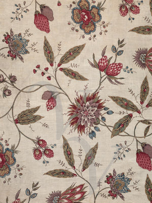 Antique Floral Textile Design. Fine Art Print 