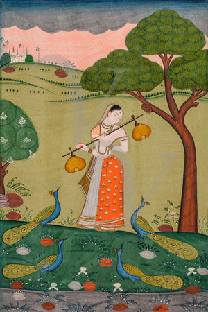 Kakubha Ragini . Indian Ragamala painting. Fine art print 