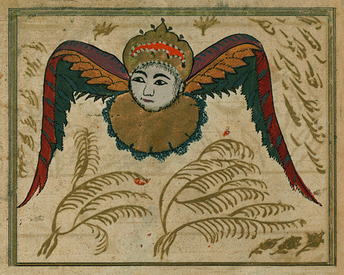 Illustration of an angel from an Ottoman Turkish version of 'The Wonders of Creation'. Fine art print 