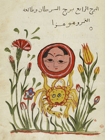 The Moon in Cancer. Persian astrology Painting. Fine art print 