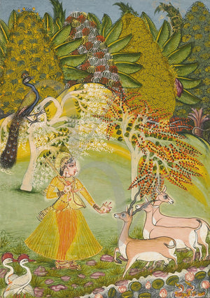 Todi Ragini. Indian Ragamala painting, Rajasthan. Fine art print