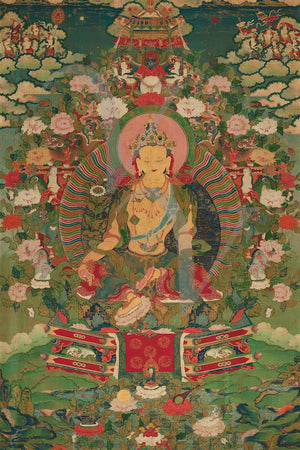 Seated Bodhisattva Avalokitesvara. Tibet. Buddhism. Fine art print