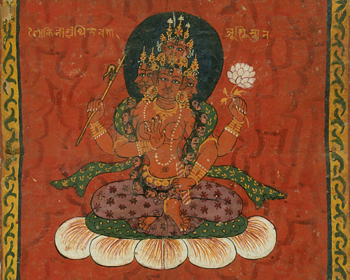 Indian painting of a Hindu deity. Fine art print