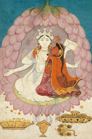Vishnu and Lakshmi on a Lotus Blossom