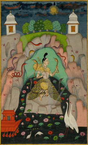Asavari Ragini. Ragamala painting, Deccan, India. Fine art print
