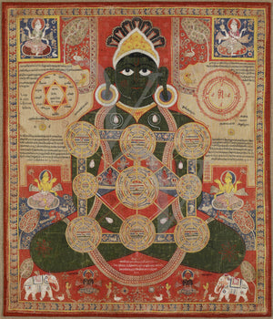 Cosmic Parsvanatha. Indian painting. Fine art print