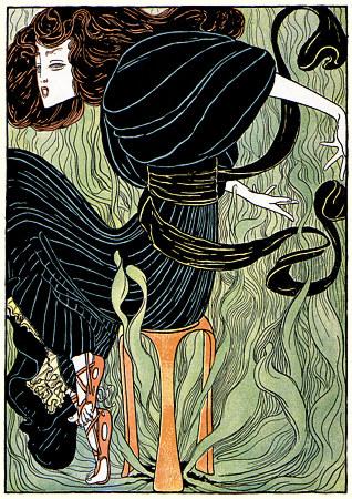 Wild Beauty. Art Nouveau Nature Woman Illustration. Fine Art Prints