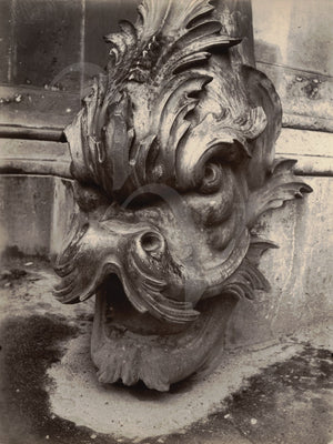Gargoyle of the Louvre, Paris. Vintage photography by Eugene Atget. Fine Art Print