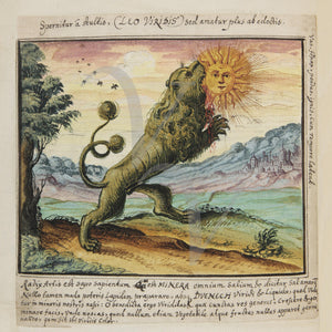 Leo Viridis (The Green Lion) devours the sun. Alchemy illustration