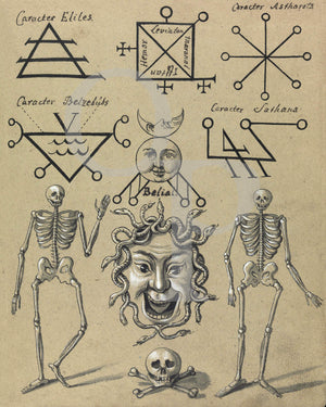 Evil Spirits, from the Compendium Rarissimum. Antique occult artwork