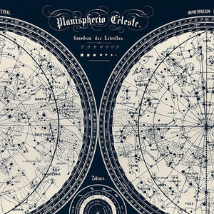 Celestial Planisphere. Vintage star map. Antique astronomy. Fine Art Print
