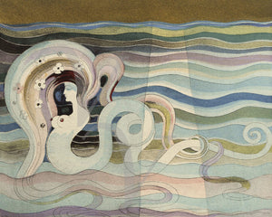The Wave. Art Nouveau mermaid. Sea Siren painting. fine art print