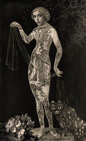 The Illustrated Night. Original collage. 