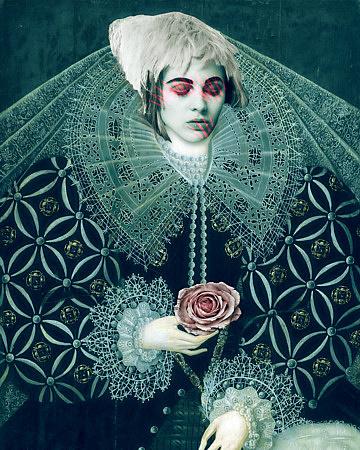 The Reflection. Costumed abstract woman collage. Dark, Gothic female. Fine art print