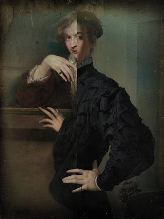 My Eloquent Friend. Surreal male portrait. Original collage. Fine Art Print