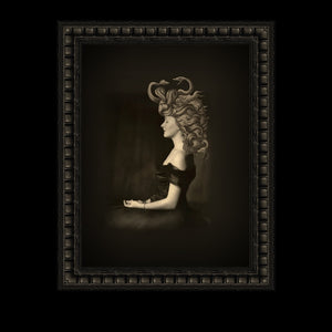 Medusa. Mythological snake woman collage. Fine art print