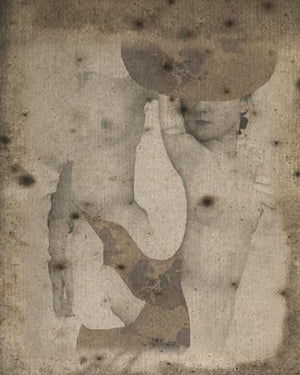 Gemini. Surreal Avant Garde female nudes. Erotic original collage. Fine art print