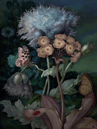 Midsummer Night flower garden collage Fine art print