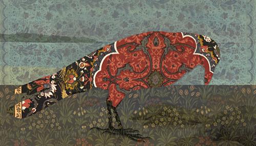 Autumn Light. Exotic Crow. Raven Collage. Fine Art Print