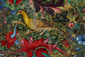 Lovebird. Original collage. Colourful forest bird