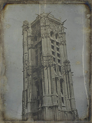 La tour Saint-Jacques, Paris.  Antique daguerreotype. Fine art print