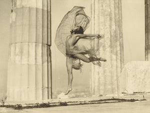 Dancer at the Parthenon. Vintage 1920s photograph. Fine art print 