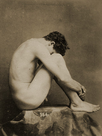 Photographic Study of a Seated Male Nude