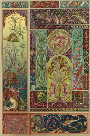 Ocean Fantasy. Art Nouveau nature design. Fine art print
