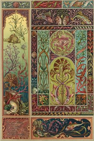 Ocean Fantasy. Art Nouveau nature design. Fine art print