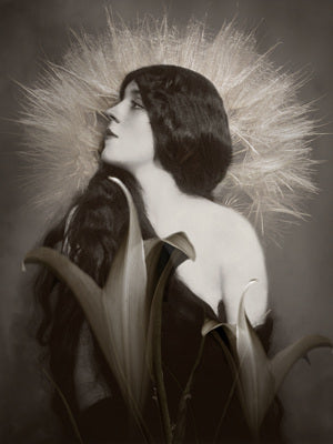 Persephone. Goddess of Spring. Original collage. Fine art print 