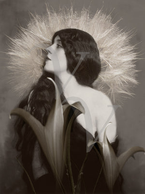 Persephone. Goddess of Spring. Original collage. Fine art print 